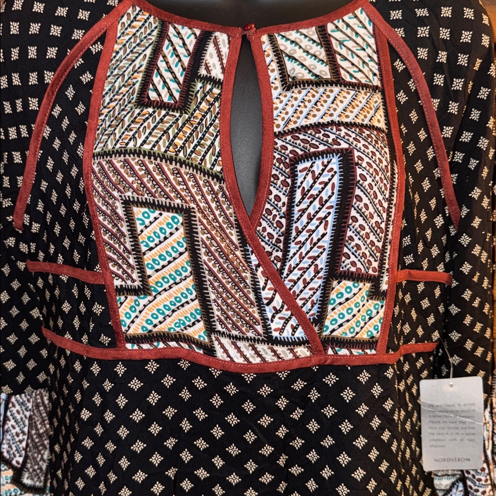 SOLD THML Dress Nordstrom 2025 Geometric Long Sleeve Dress NWT Size Small - Picture 4 of 13